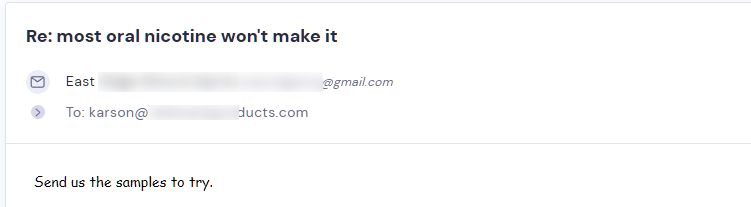Retailer reply from Sesh Products